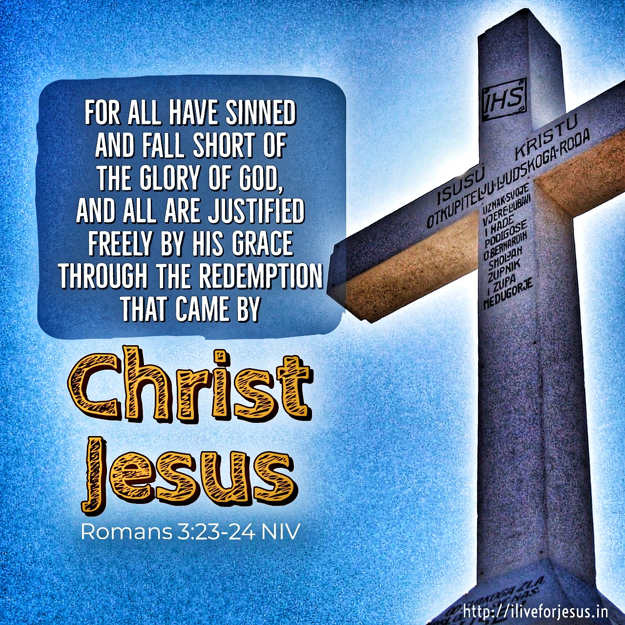 For all have sinned and fall short of the glory of God, and all are justified freely by his grace through the redemption that came by Christ Jesus. Romans 3:23‭-‬24 NIV https://bible.com/bible/111/rom.3.23-24.NIV