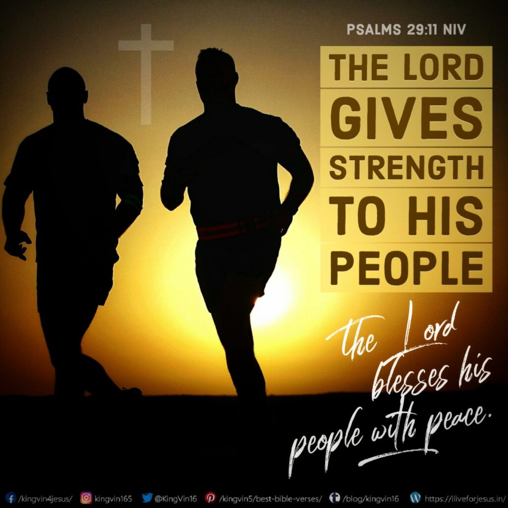 The Lord gives strength to his people; the Lord blesses his people with peace. Psalms 29:11 NIV https://psalm.bible/psalm-29-11