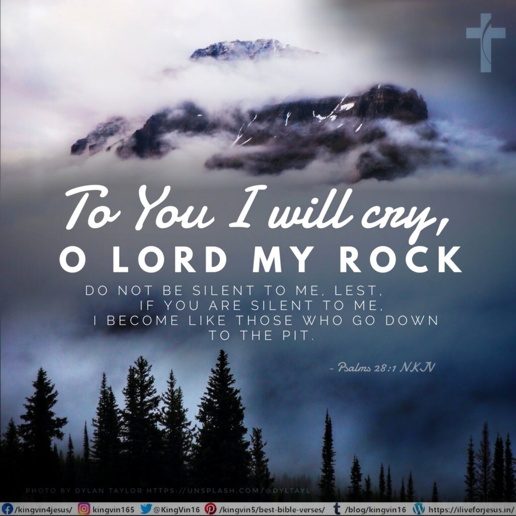 To You I will cry, O Lord my Rock: Do not be silent to me, Lest, if You are silent to me, I become like those who go down to the pit. Psalms 28:1 NKJV https://bible.com/bible/114/psa.28.1.NKJV